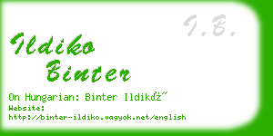ildiko binter business card